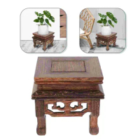 wood pot stands vintage wooden flower pot display base decorative square- shaped vase base crafted flower pot holder for home