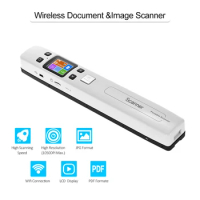 Wifi 1050DPI High Speed Portable Wand Document &amp; Images Scanner A4 Size JPG/PDF Formate LCD Display for Business Reciepts Book