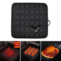 12V Car Seat Heated Cover Electric Heating Pads Front Seat Cushion Adjustable Temperature Universal Winter Auto Seat Warmer