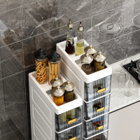 4-Tier Slim Bathroom Storage Cabinet | Narrow Plastic Floor Cabinet for Small Spaces, Independent