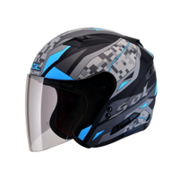 【SOL Helmets】SO-7開放式安全帽 (迷彩_消光黑/藍) ｜ SOL安全帽官方商城