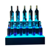 Liquor Bottle Display Shelf, 31-Inch LED Bar Shelves For Liquor, 3-Stage 7 Colors Lighted Display Cabinet Home/Commercial Bar