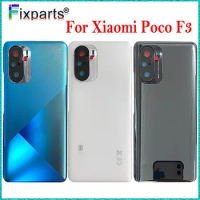 Back Glass For Xiaomi Poco F3 Back Battery Cover Door Rear Glass Poco F3 Battery Cover Housing Case With Camera Lens