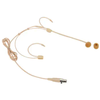 Musical Instruments &amp; Gear Headset Headworn Microphone 2.0V-10V.DC Beige Comfortable For Shure Lightweight Wireless System