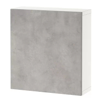 BESTÅ 上牆式收納櫃組合, 白色/kallviken 淺灰色, 60x22x64 公分