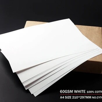 60gsm 75% cotton 25% linen paper A4 210*297mm, White color red and blue fiber Waterproof 200 sheets GCYT024