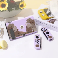 Coffee Little Bear Protective Case for Switch Oled, Soft TPU Slim Cover for Nintendo Switch Console,NS Game Accessorie