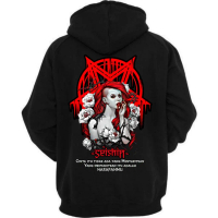 SEISHIN HOODIE SATANIC PLURALISME Switer kualitas distro bahan catton sablon plastisol warna hitam