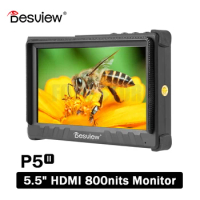 Bestview P5II 5.5 inch Field Monitor 4K-HDMI 800nits DSLR Monitor HDR 3D-LUT Monitor for Canon Sony Nikon Fuji BMD Cameras