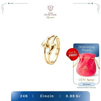 Cincin Emas Fashion Love Dua Layers ODV Murni 24K - Sinar Fajar