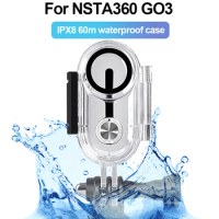 For Insta 360 Go 3 Invisible Dive Case 40m Waterproof Tempered Glass Transparent Protective Shell for Insta 360 Go 3 Accessories