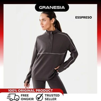 Anko Active Womens Ribbed Scuba Long Sleeve Top|Jaket lari Muslim XS Espresso