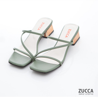 ZUCCA-日系交叉環繩低跟鞋-綠-z6821gn