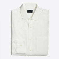 美國百分百【全新真品】J-Crew 正式 襯衫 JC 長袖 上衣 素面 口袋 雅痞 上班休閒 白色 XS號 I796