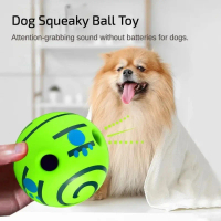 A Flexible  Pet Interactive Giggle Ball Toy Dog IQ Training Toy  Giggle Sounds Dog Toy When Rolled o