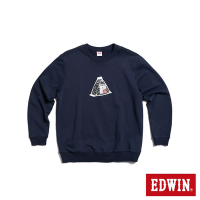 EDWIN 東京散策系列 三角飯糰厚長袖T恤-男女-丈青色