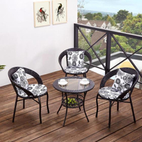 陽臺桌椅籐椅三件套組合小茶幾簡約單人椅子休閒戶外室外庭院騰椅LX  夏洛特居家名品