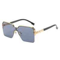 Fashion Rimless Gradient Cut Lens Sunglasses Women Metal Sun Glasses UV400 Female Eyewear
