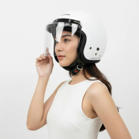Helm Bogo Carglos Retro Putih Dewasa Premium SNI Kaca Datar Motorcycle