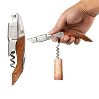 KNIFEZER Pembuka Tutup Botol Wine - Kemudahan Membuka Botol Wine dengan Elegan, Vintage IH Coklat