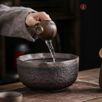 水盂茶洗陶瓷大號家用日式建水禪意杯洗筆洗廢水粗陶洗茶杯的器皿