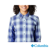 Columbia 哥倫比亞 女款-超防潑長袖襯衫-藍色格紋 UAR89380JC /FW22