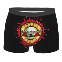 Custom Male Fashion Guns N Roses Bullet Logo Underwear Hard Rock Band Boxer Briefs Soft Shorts Panties Underpants