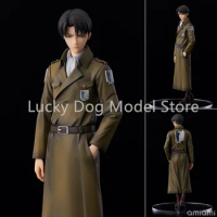 100% Original:Anime Attack On Titan Levi Coat Style 22CM PVC Action Figure Anime Figure Model Toys Figure Collection Doll Gift