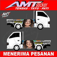AMT Sticker Stiker Full Bak Samping + Bumper Bawah Pick Up Traga Gambar Wanita dan Kata-Kata Ukuran 