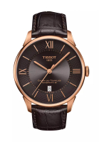 Tissot Chemin des Tourelles Powermatic 80 Gent Brown Leather Strap and Gunmetal Dial Watch- T099.407.36.448.00