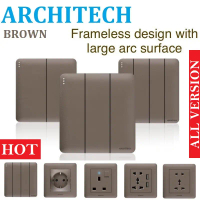 ARCHITECH INFINITY A63 BROWN SAKLAR DAN STOP KONTAK / SAKELAR LAMPU / SWITCH SOCKET /  SERIES BROWN 