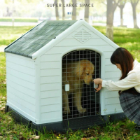 Luxury Dog House Series Outdoor Small Medium Large All season Rainproof Plastic Kennel Dog House With Window