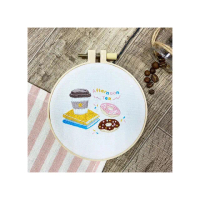 咖啡時光刺繡――悅讀咖啡香（附超值全材料包套組，含完整教學影片＋原寸繡圖）