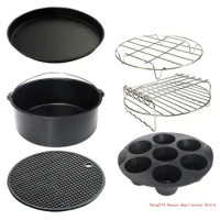 Multifuntional Rack Metal Holder Silicone Mat Air Fryers Accessories for Cooking 95AC