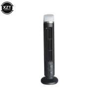 Desktop Tower Fan 3W Tower Air Cooler Bladeless with LED Light USB Plug-in Or Battery Powered 2-Speed Portable Fan Travel Sports