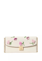 Kate Spade Phoebe Floral Applique Turnlock Wallet-on-Chain Meringue Multi
