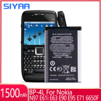 SIYAA BP4L BP-4L BP 4L Phone Battery For Nokia N97 E61i E63 E90 E95 E71 6650F E63 E72 E52 E55 E6-00 N810 Lithium Polymer Bateria