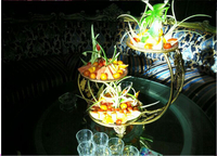 餐廳自助果盤架 酒吧KTV葡萄騰歐式鐵藝零食托盤三層水果展示架子