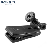 360 Degree Rotary Backpack Hat Clip Clamp Mount for Dji Action 4 3 2 for insta360 one x2 x3 SJCAM Go Pro Camera Accessory