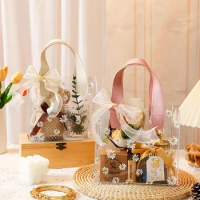 1PC Clear Gift Tote Bags PVC Gift Bag Wedding Favour for Guests Ins Daisy Packaging Bag Transparent Candy Box Party Supplies