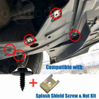 100/20Pcs Auto Chassis Engine Guard Metal Nut/Screw Washers U-shape Fastener Clip Car Fender Bumper Cross Head Screws For BMW