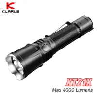 Klarus XT21X LED Flashlight CREE XHP70.2 4000 Lm USB Charging Tactical Flashlight with 21700 Li-ion Battery for Camping Police