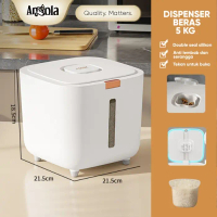 Angola Tempat Beras Transparan 5KG 10KG E20 E21 Dispenser Serbaguna - E03 5KG Berkualitas