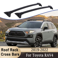 2 Pcs Car Luggage Roof Rack Cross Bar Top Carrier Black For Toyota RAV4 2019-2022 Car Surf Long Roof Rack Bike Storage Travel