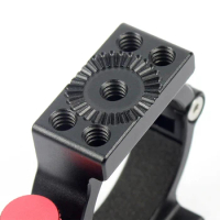 1/4" Thread Video Light Accessory Firmly Black 4-Ring Hot Shoe Adapter Microphone Mount Fixed For Zhiyun Smooth 4 Handle Gimbal