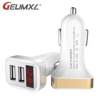 2.1A Charging Dual USB Car Charger Adapter With LED Display for iPhone 7 6s 5s Samsung Huawei Xiaomi ZTE Mobile Phones