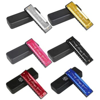 10 Holes 20 Notes Key of C Harmonica Colorful Metal Shell With Packing Box Educational Toy Orff Children Musical Gifts Beginner