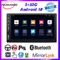 Car Multimedia Player Car Stereo WIFI+4G 7 Inch 4 Cores Universal 2 Din Android 10.0 GPS Android 10 Carplay, Android Auto 2+32G