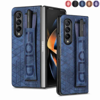 Z fold 4 case, Fold 3 Case with S Pen Holder Luxury PU Leather Case for Galaxy Fold 3 2021 Fold 4 2022 Coque Fundas Etui