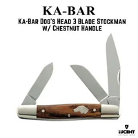 KA-BAR Dog's Head 3 Blade StocKman w/ Chestnut Handle